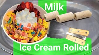 Milk Ice Cream Rolled @Let's Make Ice Creams