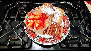 French Toast, Whipped Cream, & Baked Sausage Links 🥞 Breakfast 4 Dinner