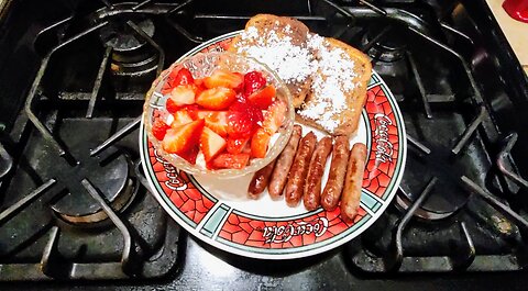French Toast, Whipped Cream, & Baked Sausage Links 🥞 Breakfast 4 Dinner