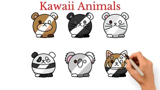 How To draw Cute Kawaii Animals - DIY Easy Drawings