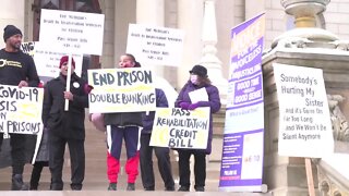 Prisoner rights advocates rally on steps of State Capitol building to ask for sweeping changes