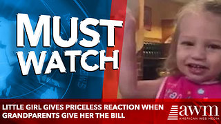 Little girl gives priceless reaction when grandparents give her the bill