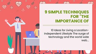 9 Simple Techniques For "The Importance of Work-Life Balance for Location-Independent Professio...