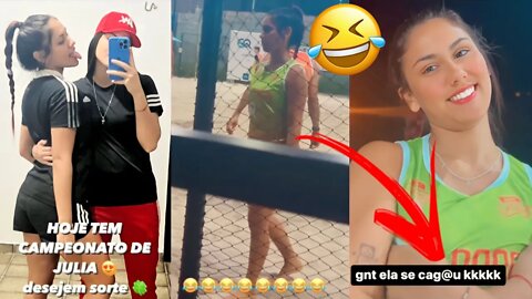 JULIA PARTICIPANDO DE UM CAMPEONATO DE FUTEVÔLEI"ficou com dor de barriga"😅😅😅