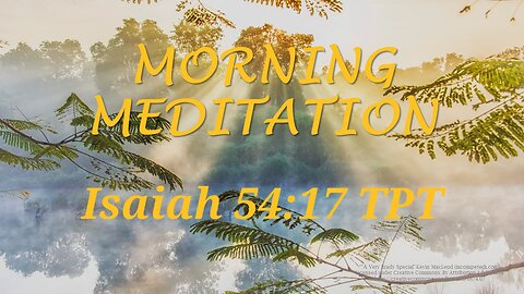 Morning Meditation -- Isaiah 54 verse 17 TPT