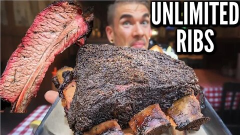 ALL YOU CAN EAT RIBS DESTROYED BY PRO EATER IN TEXAS | Trying to NOT Get Kicked Out | TEXAS BBQ