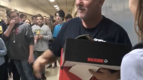 Students Surprise School Janitor With Christmas Present