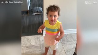 Baby daughter has wonderful argument with dad