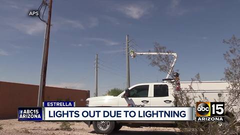 Lightning strike knocks out power to Estrella Foothills community