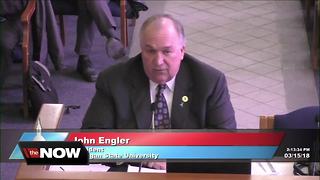 Interim MSU President John Engler testifies to Michigan Senate