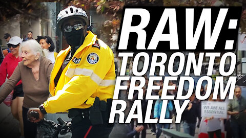 Police keep the peace between protesters, angry onlookers at Toronto Freedom Rally