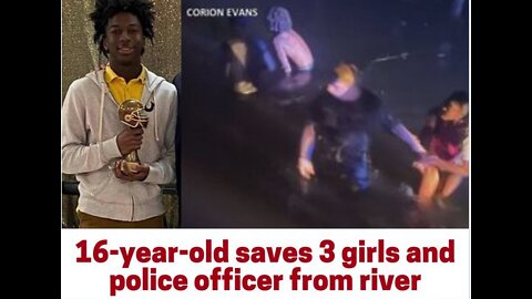 Teen saves 3 girls, officer after vehicle sinks