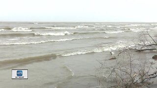 Lake Michigan impacting shoreline