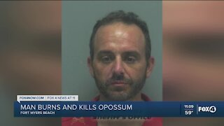 Man burns and kills opossum