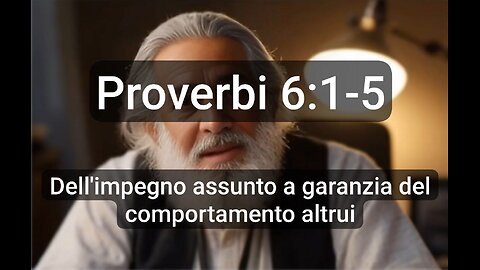 Proverbi 6:1-5 - Dell'impegno assunto a garanzia del comportamento altrui