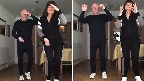Elderly couple joins in on viral dance trend