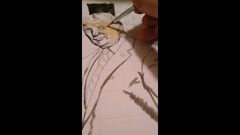 Painting President Donald Trump.