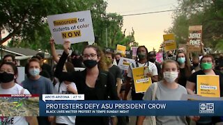 Protesters defy ASU President Michael Crow