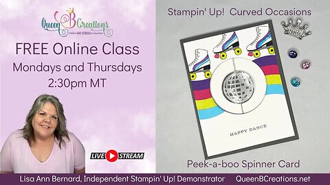 👑 Peek-a-boo Spinner Card using Stampin' Up! Curved Occasions - Roller Skating to Disco