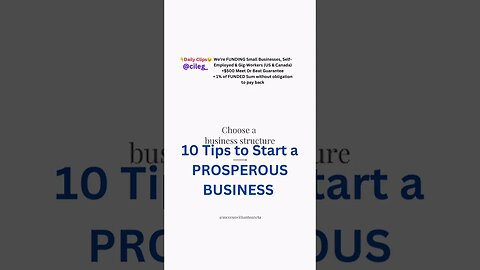 10 Tips to Start a PROSPEROUS BUSINESS #business #selfemployed #gigworker #funding #capital #finance