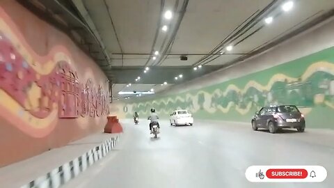 Pragati Maidan tunnel Delhi #delhi #delhitunnel#viral #exploreeverything #subscribe #bike #hunter350