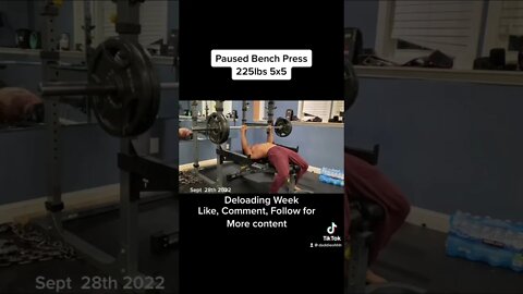 225lbs paused bench press