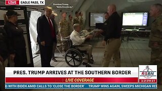 🇺🇸 NATIONAL GUARDS STAND AT ATTENTION As President Trump Enters Their Border Headquarters (2-29-24)