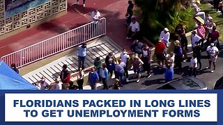 Floridians packed together in long lines for unemployment forms