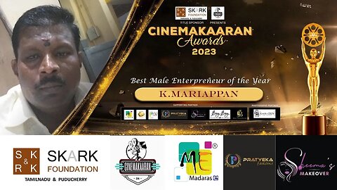 Best Male Entrepreneur of the year 2023 | K Mariappan | SKARK | Cinemakaaran awards | Malik |