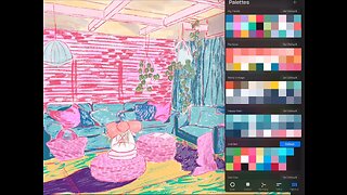 Interior Digital Painting in Procreate