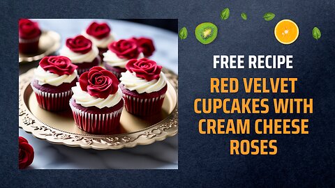 Free Red Velvet Cupcakes with Cream Cheese Roses Recipe 🌹🧁Free Ebooks +Healing Frequency🎵