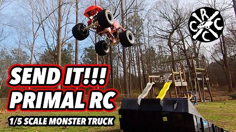 Does it Survive? 80lb RC Monster Truck Hits The "SEND IT" Ramp: 1/5 Scale Primal RC Raminator Bash