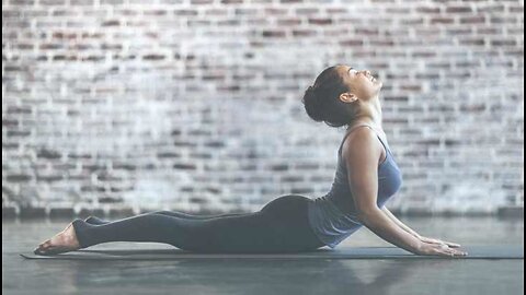 Girl Stretching During Yoga Practice