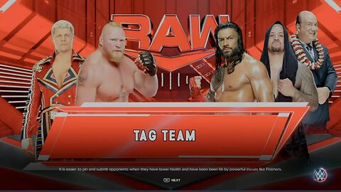 WWE Monday Night Raw Roman Reigns & Solo Sikoa vs Cody Rhodes & Brock Lesnar