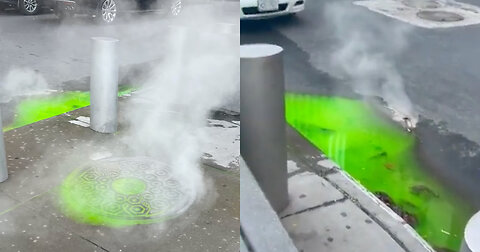 Watch: New Yorkers Freak Out After Mysterious Green 'Slime' Oozes Onto Street: 'Ninja Turtles'