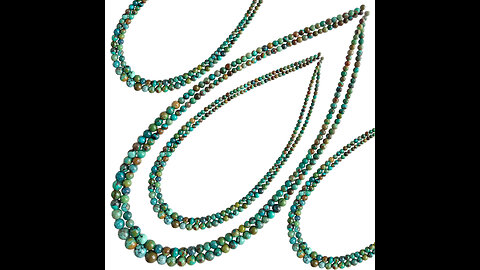 Natural turquoise roundle beads double strand necklace personalized necklace beaded choker09