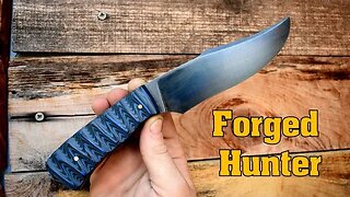 Forged hunter with Black and Blue G10 handle