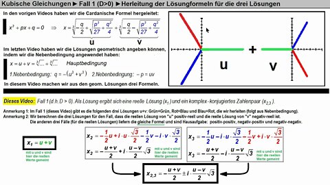 Kubische Gleichungen ► Cardanische Formeln 4 ► Beweis der Formel für Fall 1