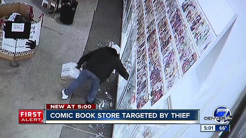 Smash-and-grab crook steals comic books, cuts self, tries to clean up with toilet cleaner