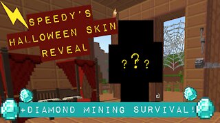 ⚡️ Speedy's Halloween skin reveal + Diamond mining survival 💎 ~ Minecraft modded survival series