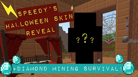⚡️ Speedy's Halloween skin reveal + Diamond mining survival 💎 ~ Minecraft modded survival series