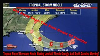 Tropical Storm/ Hurricane Nicole Making Landfall! Florida Georgia And South Carolina Warning!