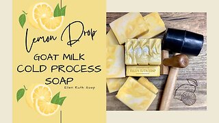 Making 🍋 LEMON DROP 💛 Goat Milk Cold Process Soap with Hanger Swirl | Ellen Ruth Soap