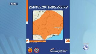 Alerta: Previsão de Chuvas Intensas e Severas até esta Quinta-feira, em Manhuaçu.