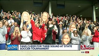 Fans cheer on their favorite teams at the state soccer tournament