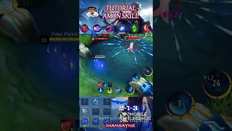 TUTORIAL COMBO SKILL AMON #shorts #mobilelegends #mlbb #amon #gameplay #assasin #combo #tutorial