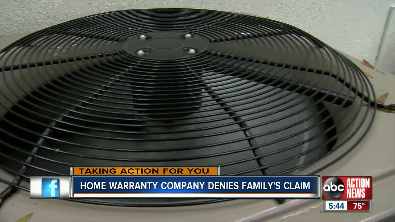 Home warranty company denies family's claim