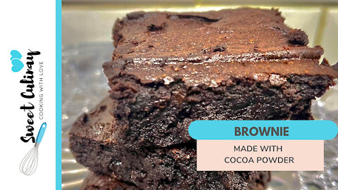 RECIPE FOR THE BEST COCOA POWDER BROWNIE | SUPER EASY AND SIMPLE | VERY CREAMY INSIDE