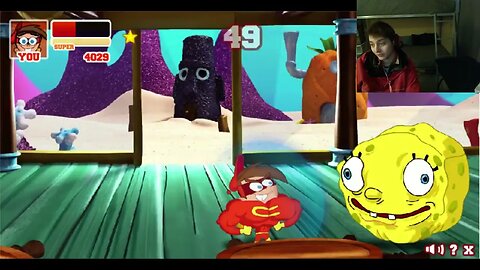SpongeBob SquarePants VS Timmy As Cleft In A Nickelodeon Super Brawl 2 Battle With Live Commentary
