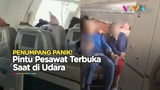 VIDEO MENCEKAM, Pintu Pesawat Terbuka Gegara Ulah Penumpang